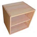 Meuble cube de rangement avec étagère en bois de hêtre massif huilé. L50/H50/P40cm