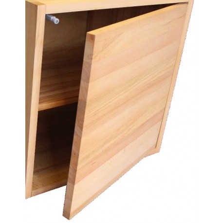 Porte seule pour cube de rangement avec étagère en bois de hêtre massif huilé.