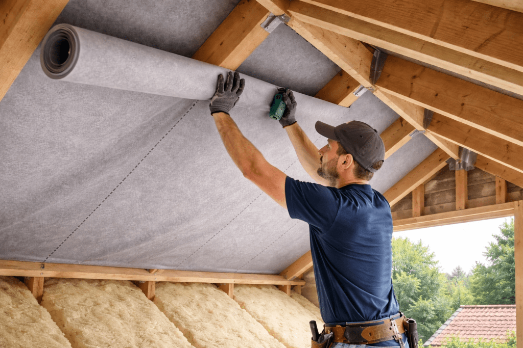 pose d'un écran sous toiture