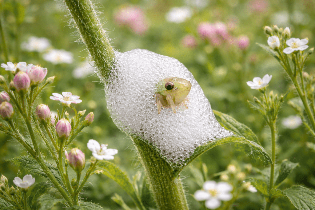 cicadelle écumeuse dans un jardin