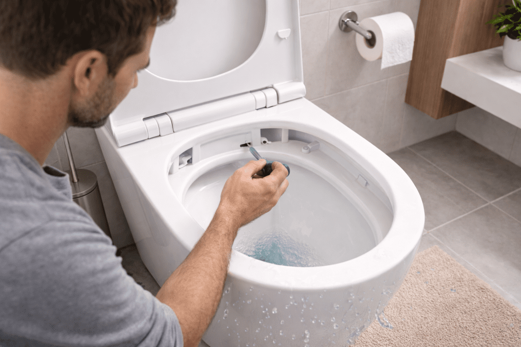 réglage d'un WC sans bride