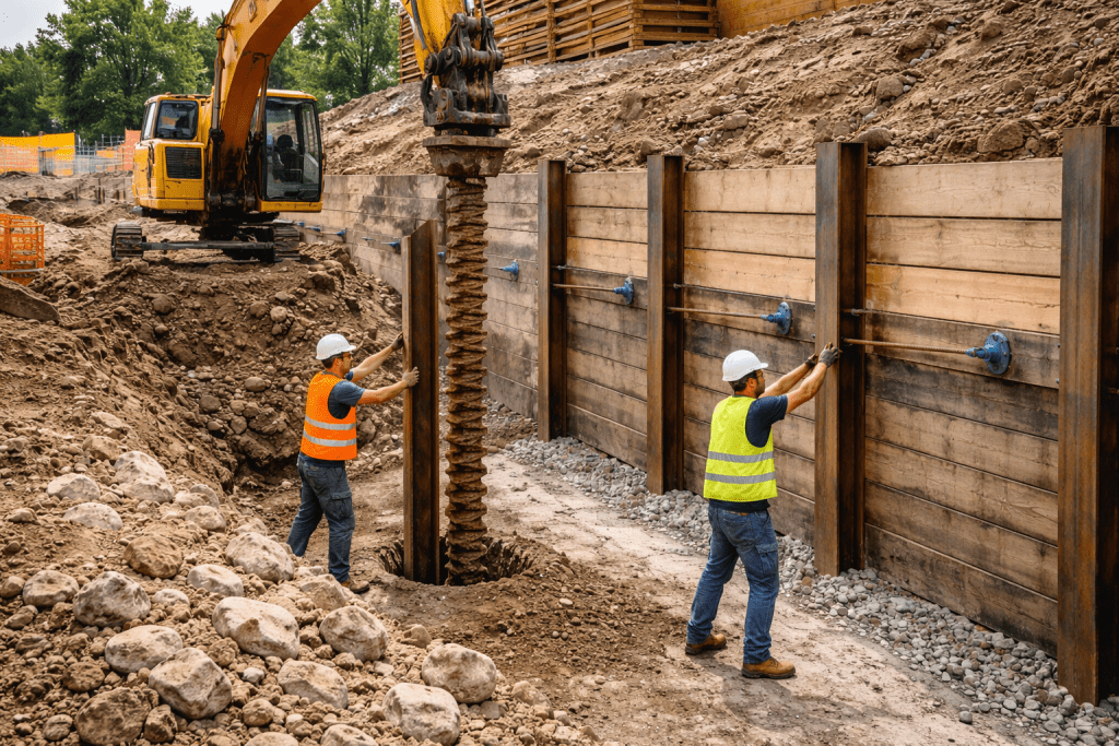 réalisation d'une paroi berlinoise