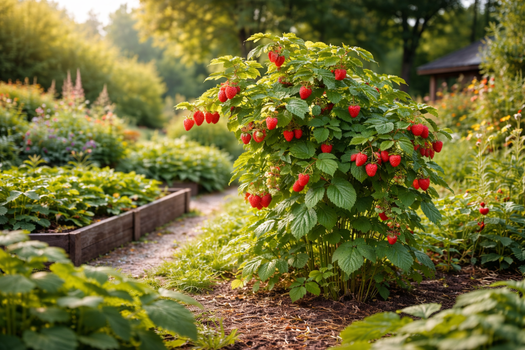 framboisier dans un jardin