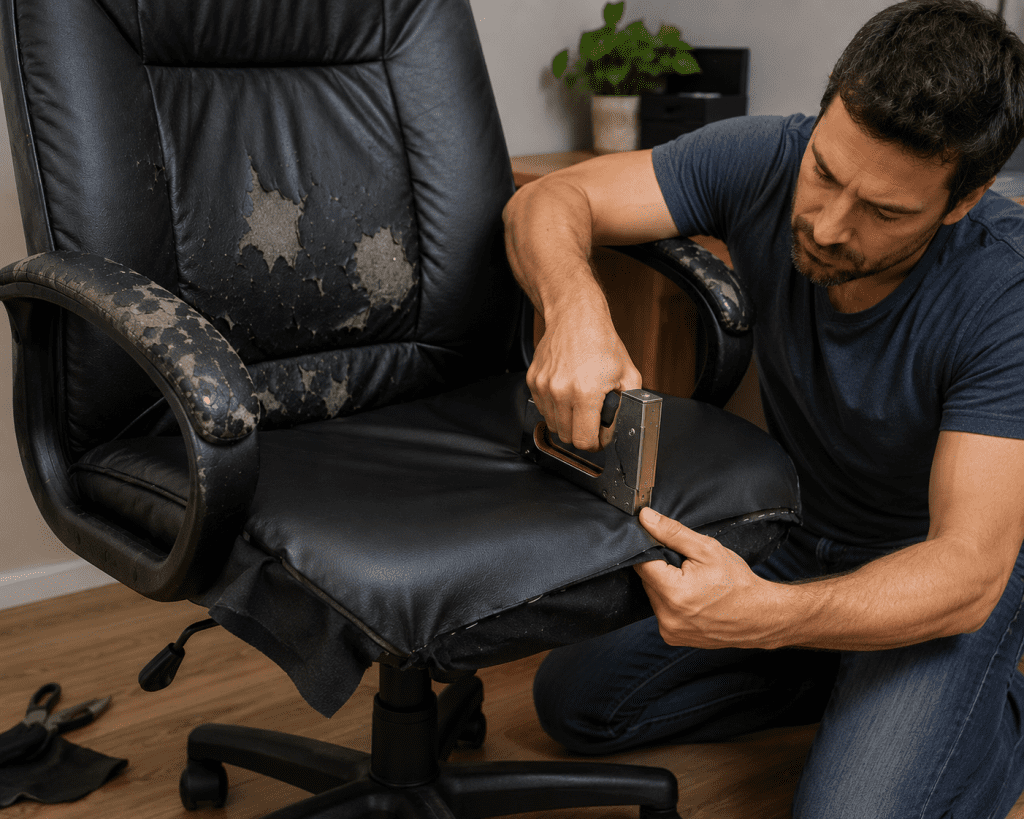 changement du revêtement d'une chaise