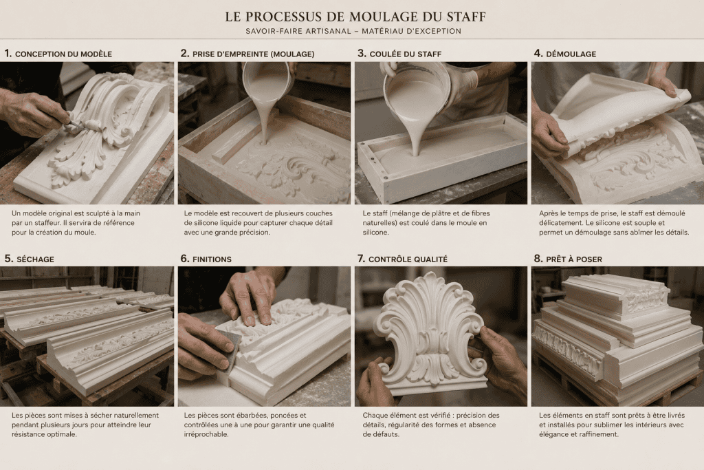 processus de moulage du staff
